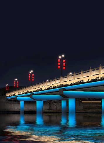 Projekt osvetlenia nočnej scény mesta Heqiao